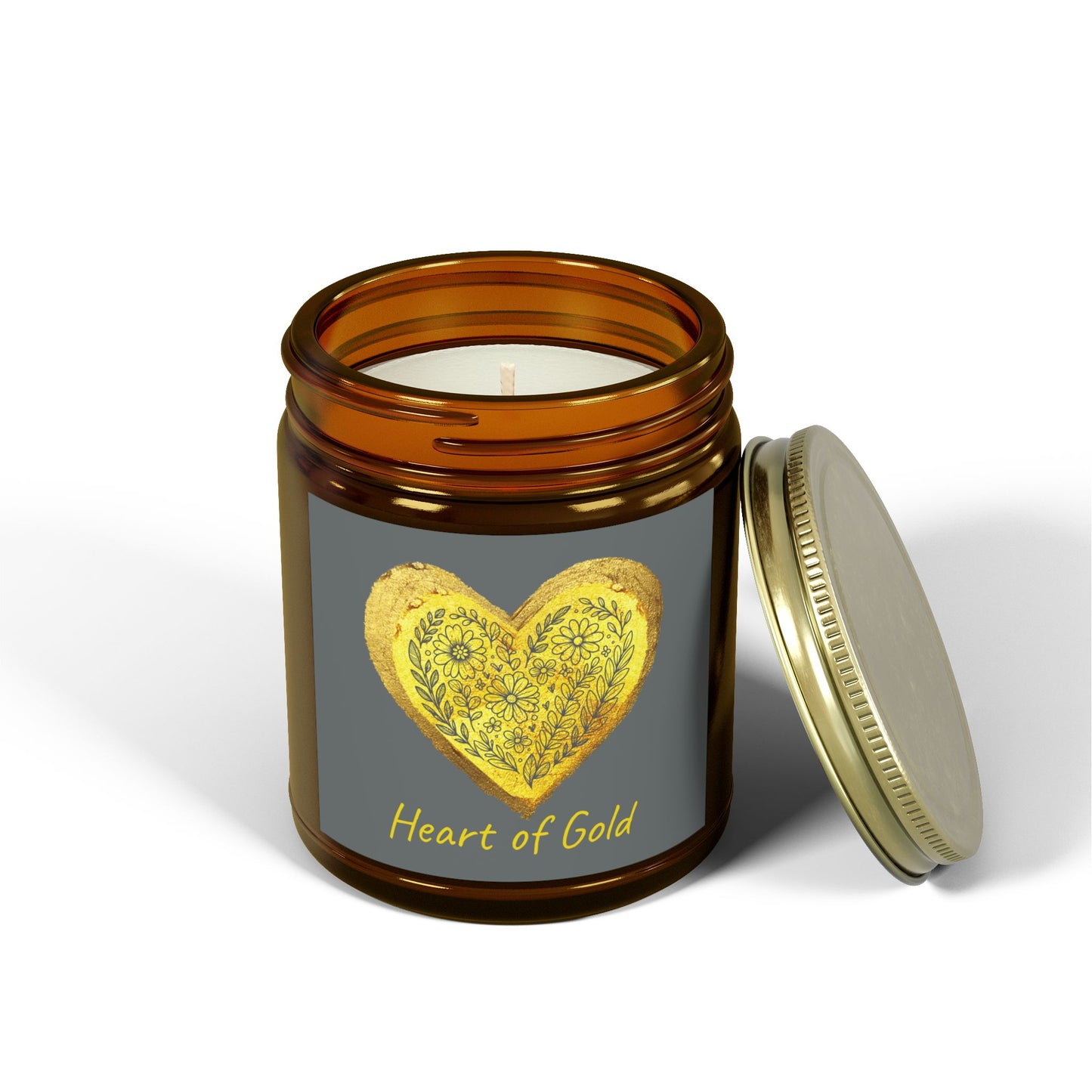 Scented Candle, Coconut Apricot Wax (9oz) - Gray