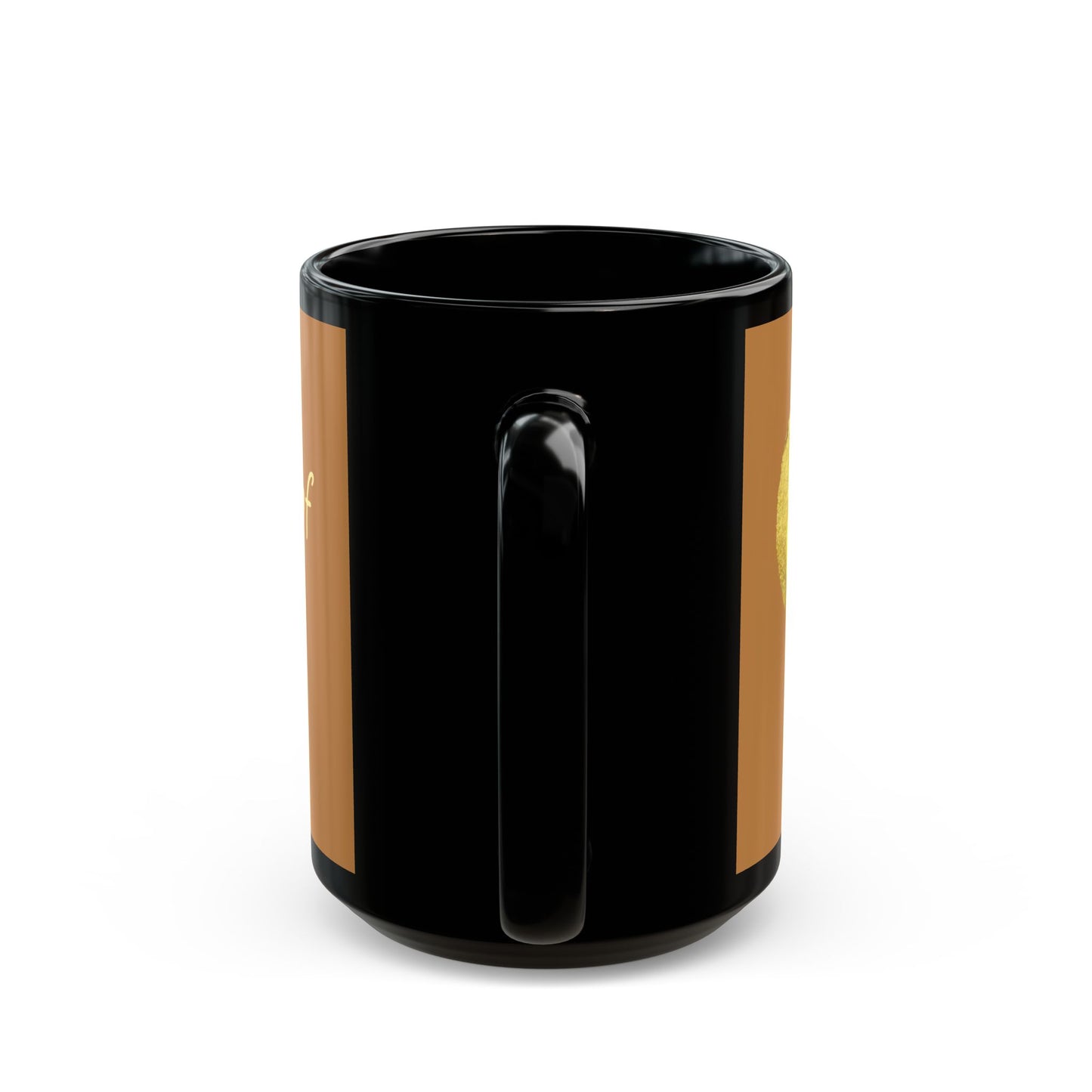 Brown on Black Mug - Heart of Gold (15oz)