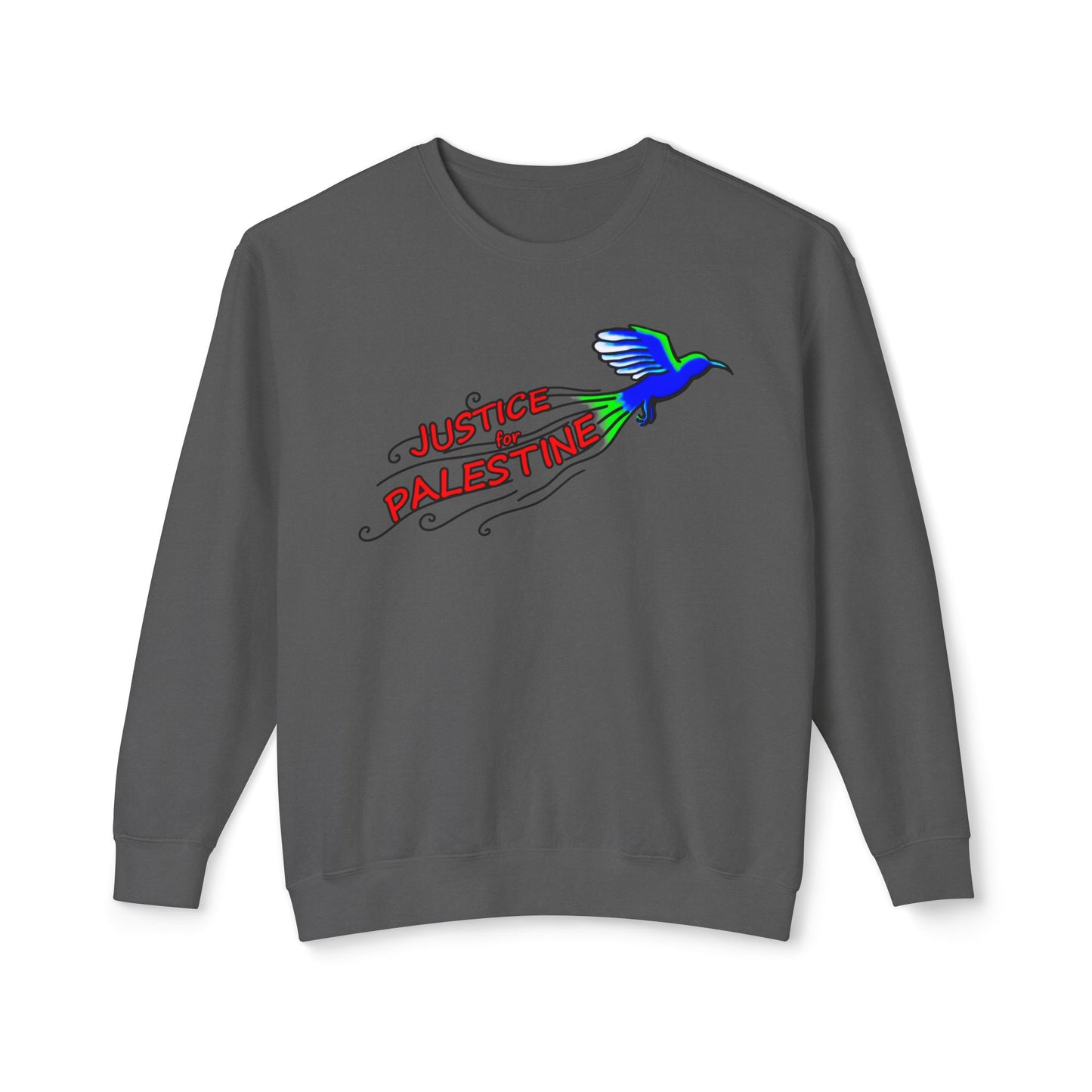 Unisex Lightweight Crewneck Sweatshirt - Justice for Palestine