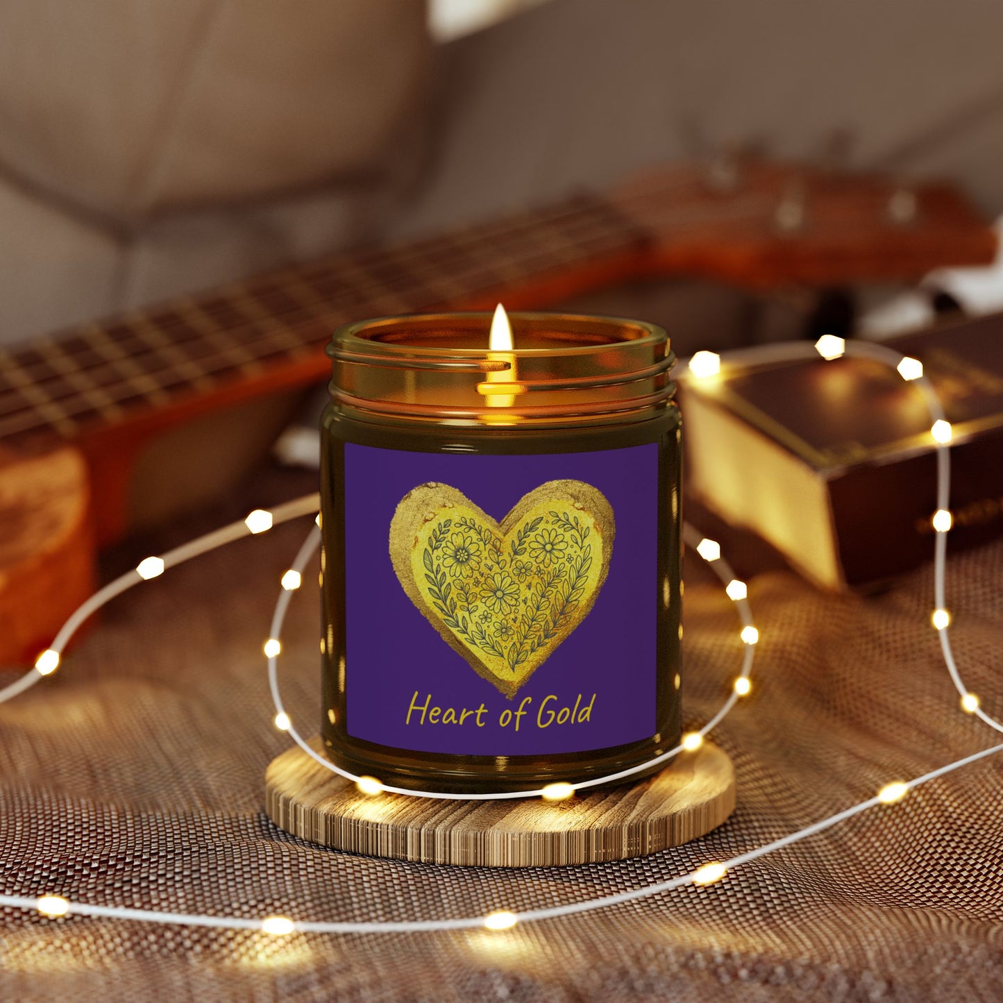 Scented Candle, Coconut Apricot Wax (9oz) - Dark Purple