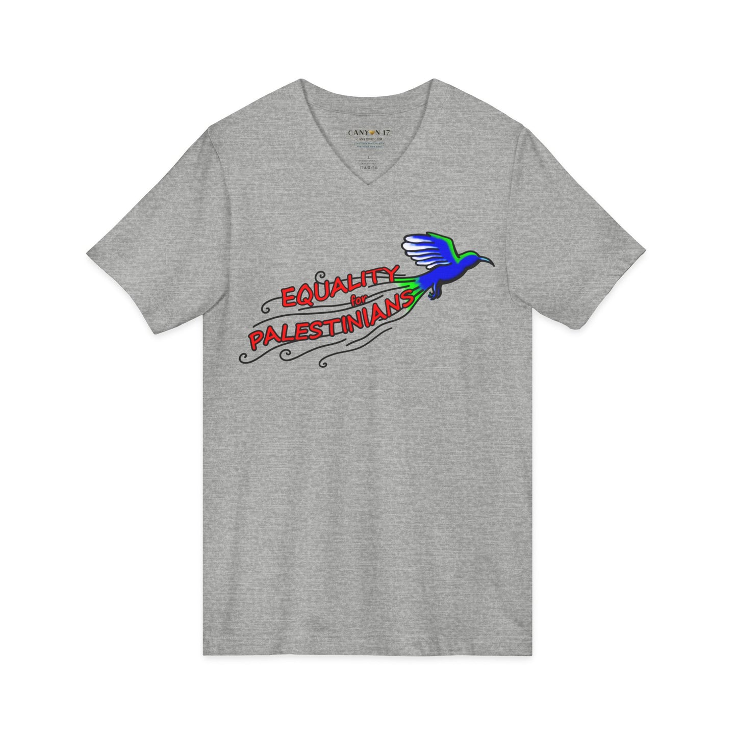 Unisex Jersey Short Sleeve V-Neck Tee - Equality for Palestinians