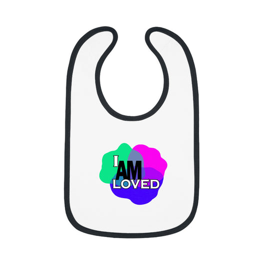 Baby Contrast Trim Jersey Bib - I am Loved 1