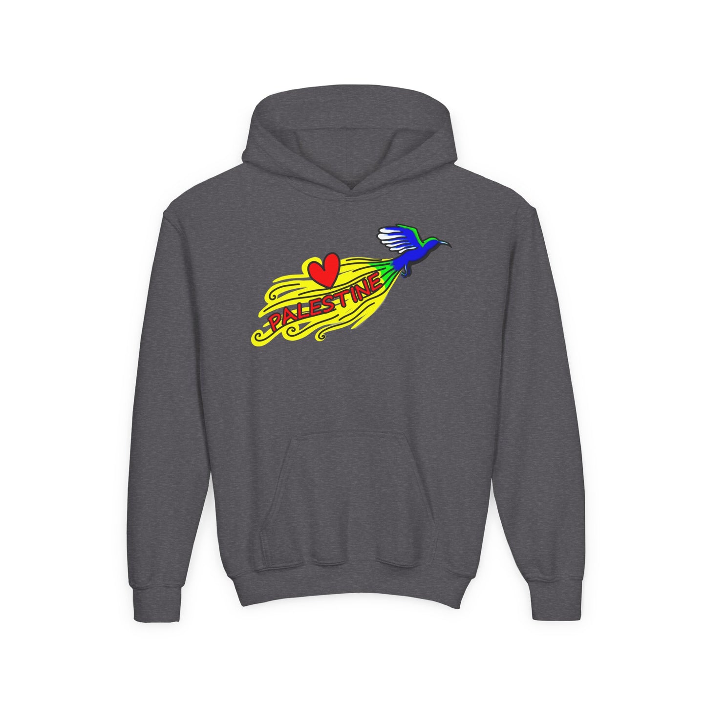 Youth Heavy Blend Hooded Sweatshirt - Love Palestine