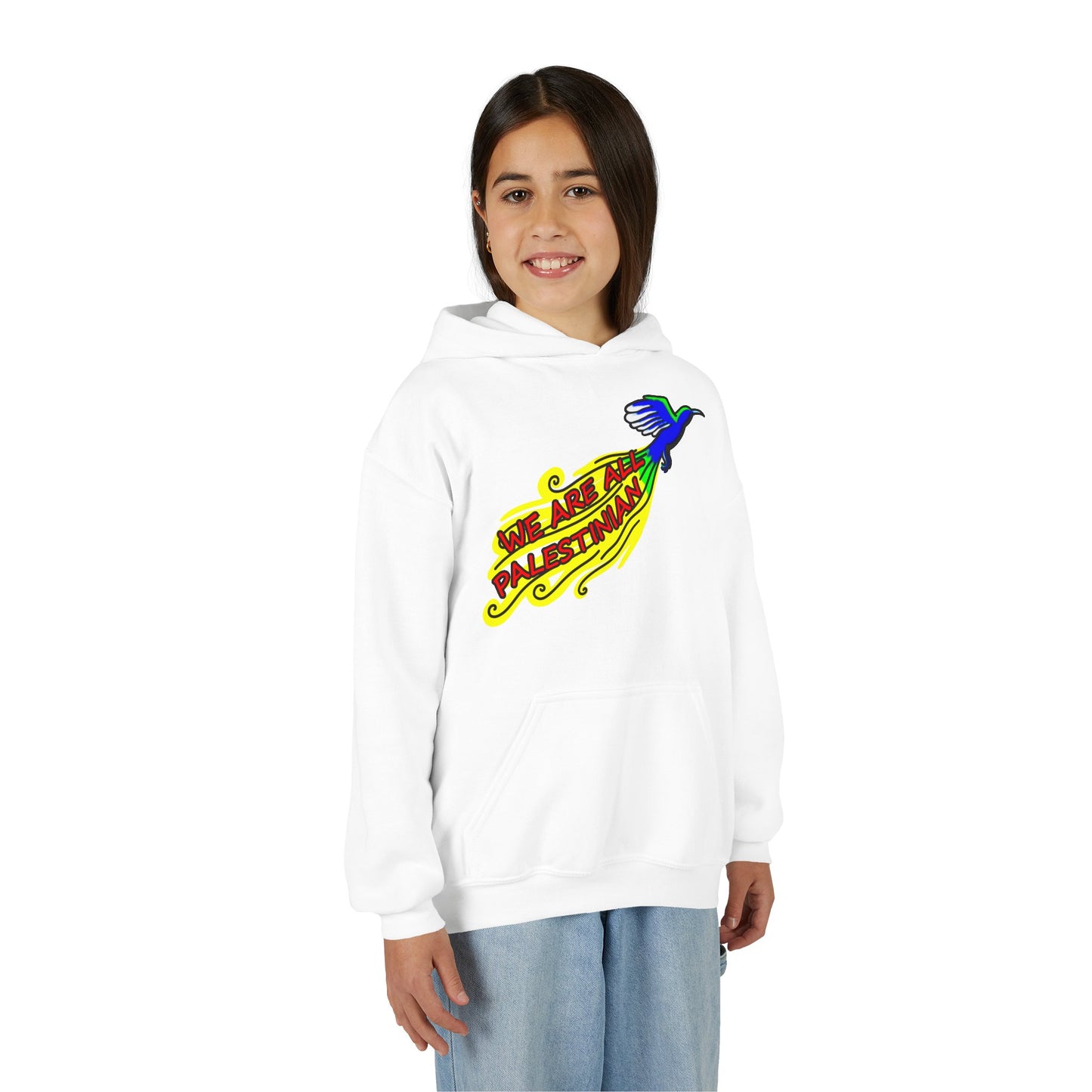 Youth Heavy Blend Hooded Sweatshirt - We are all Palestinian