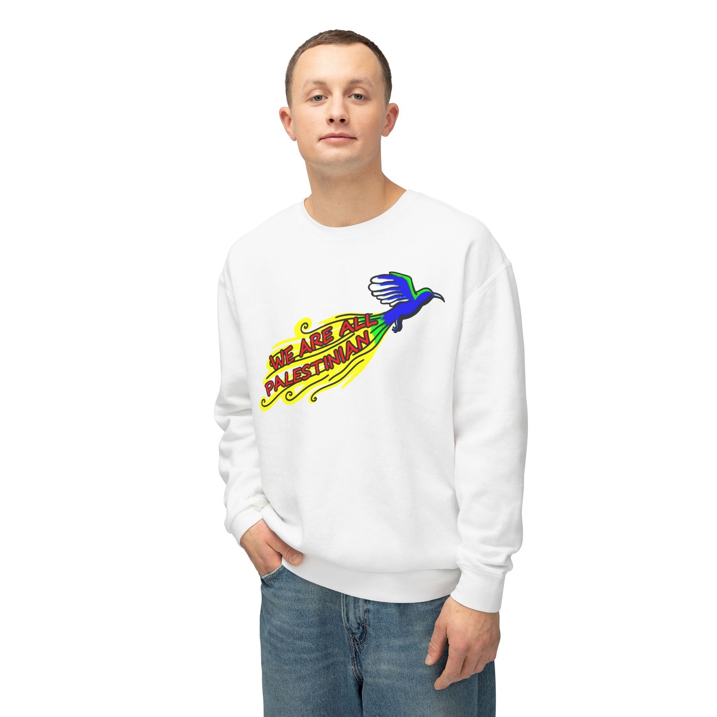 Unisex Lightweight Crewneck Sweatshirt - We are all Palestinian