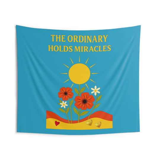 The Ordinary Holds Miracles - Indoor Wall Tapestries (Turquoise)