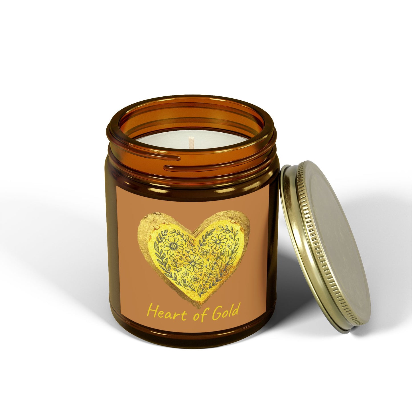 Scented Candle, Coconut Apricot Wax (9oz) - Brown