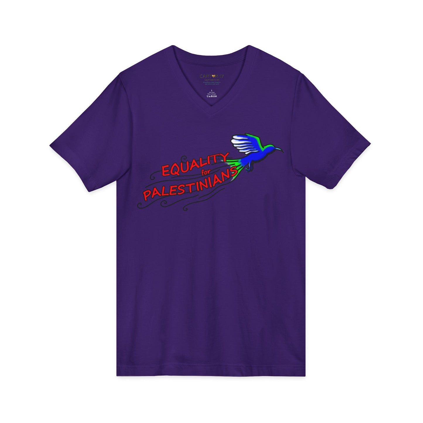 Unisex Jersey Short Sleeve V-Neck Tee - Equality for Palestinians