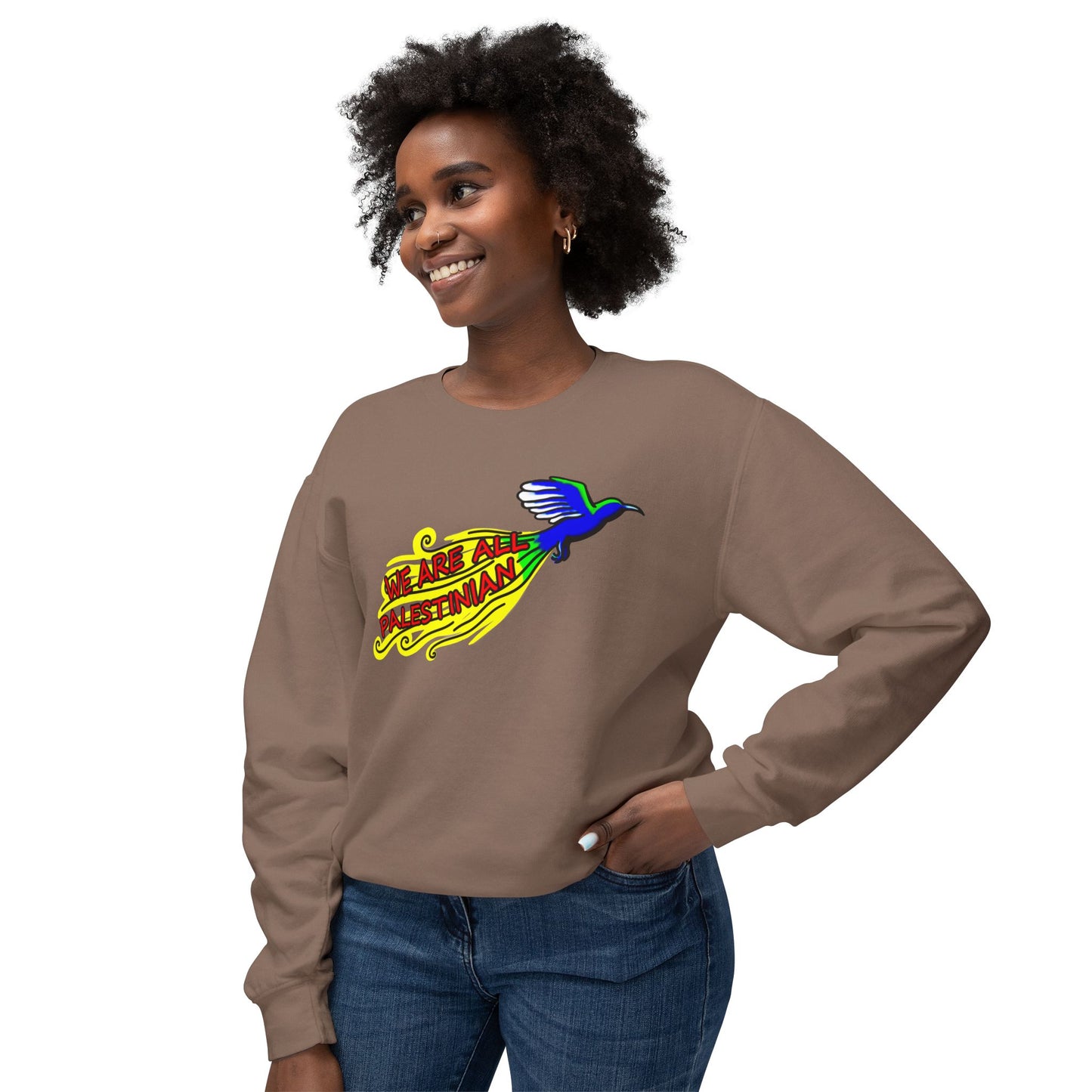 Unisex Lightweight Crewneck Sweatshirt - We are all Palestinian