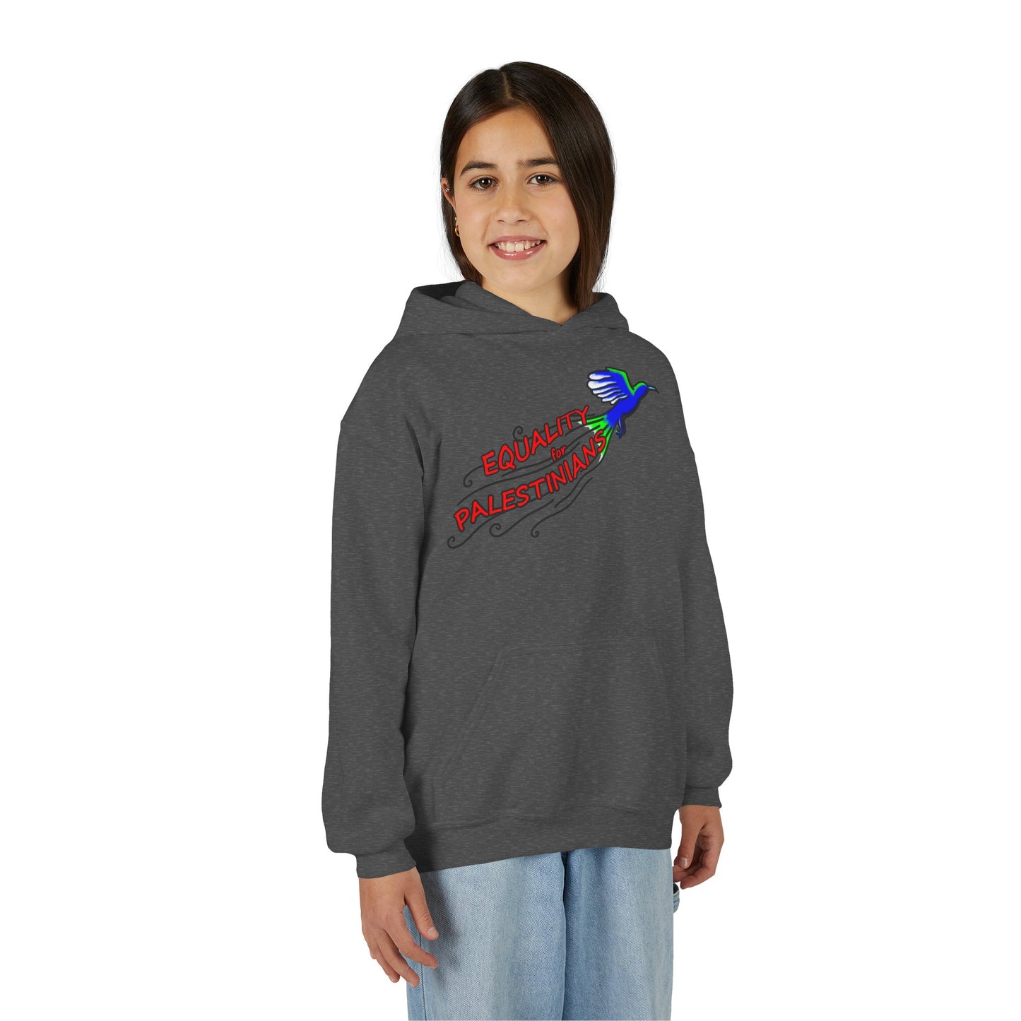 Youth Heavy Blend Hooded Sweatshirt - Equality for Palestinians