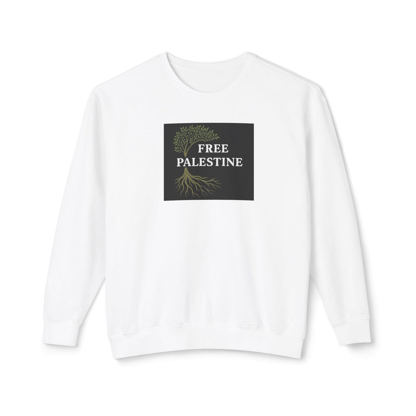 Unisex Lightweight Crewneck Sweatshirt - Free Palestine (Olive Tree Roots Edition)
