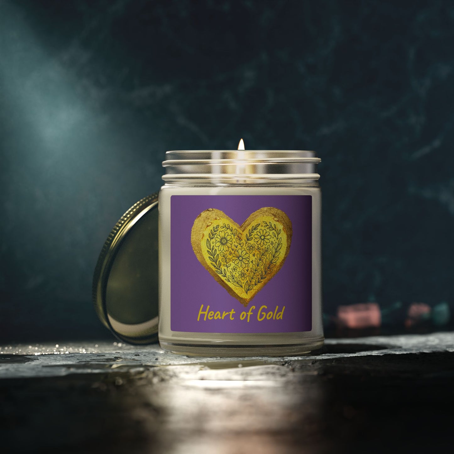 Scented Candle, Coconut Apricot Wax (9oz) - Light Purple