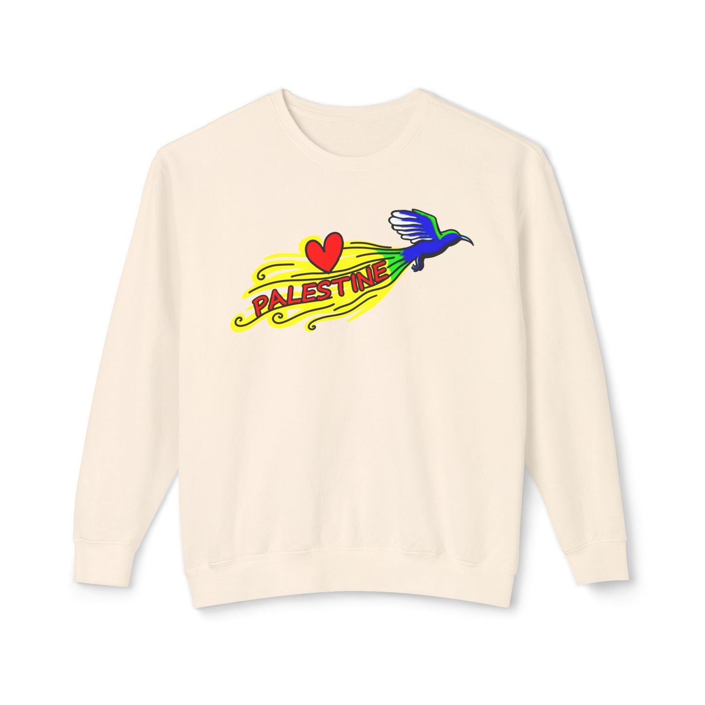 Unisex Lightweight Crewneck Sweatshirt - Love Palestine