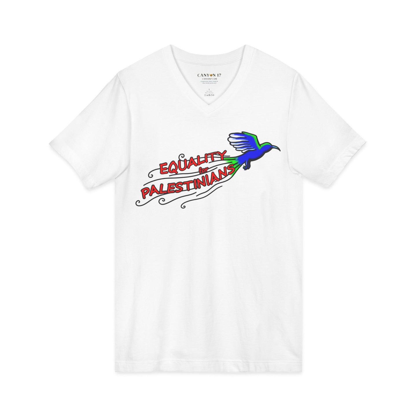 Unisex Jersey Short Sleeve V-Neck Tee - Equality for Palestinians