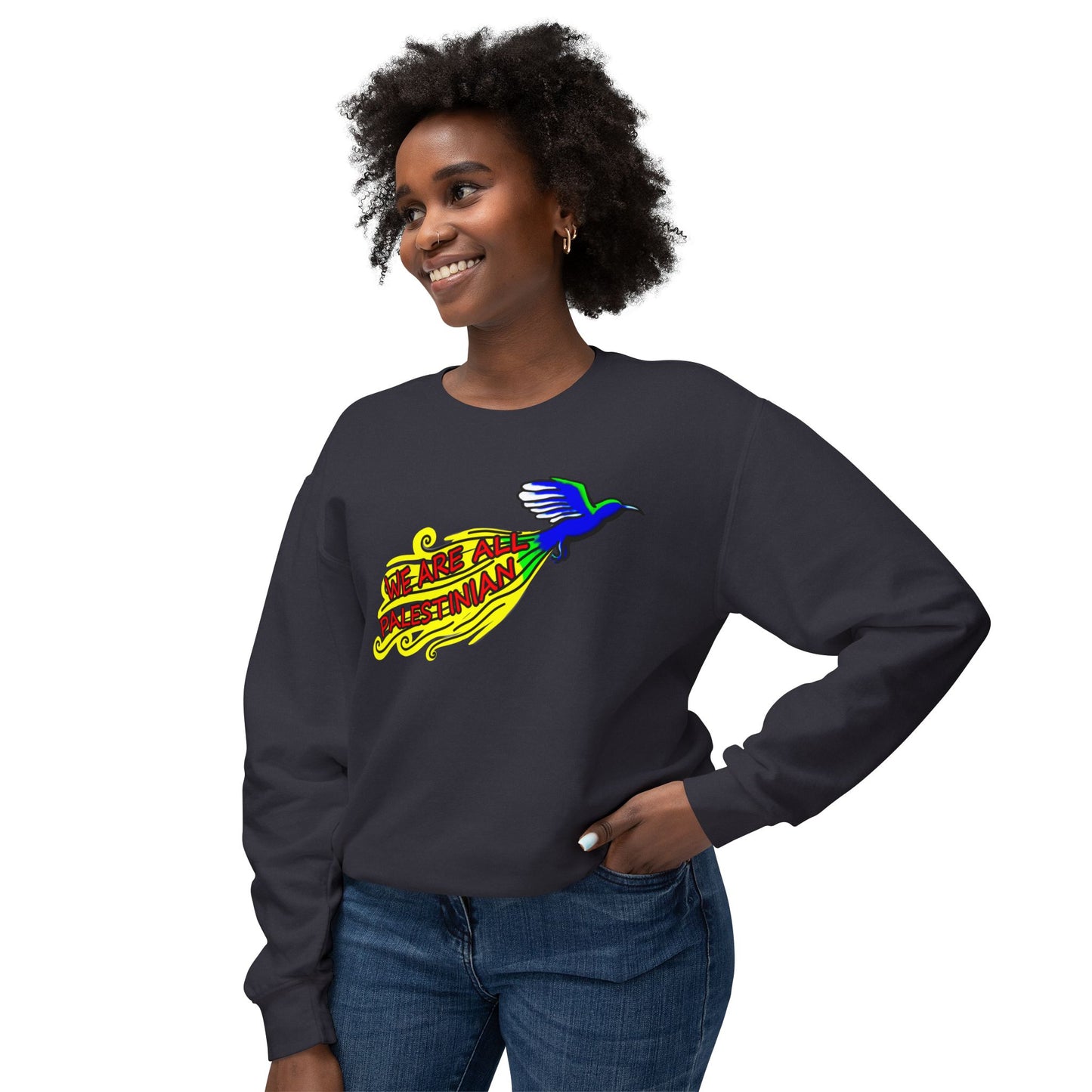 Unisex Lightweight Crewneck Sweatshirt - We are all Palestinian