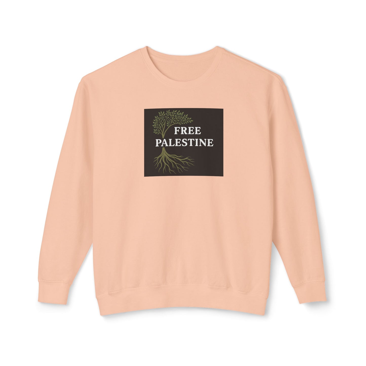 Unisex Lightweight Crewneck Sweatshirt - Free Palestine (Olive Tree Roots Edition)