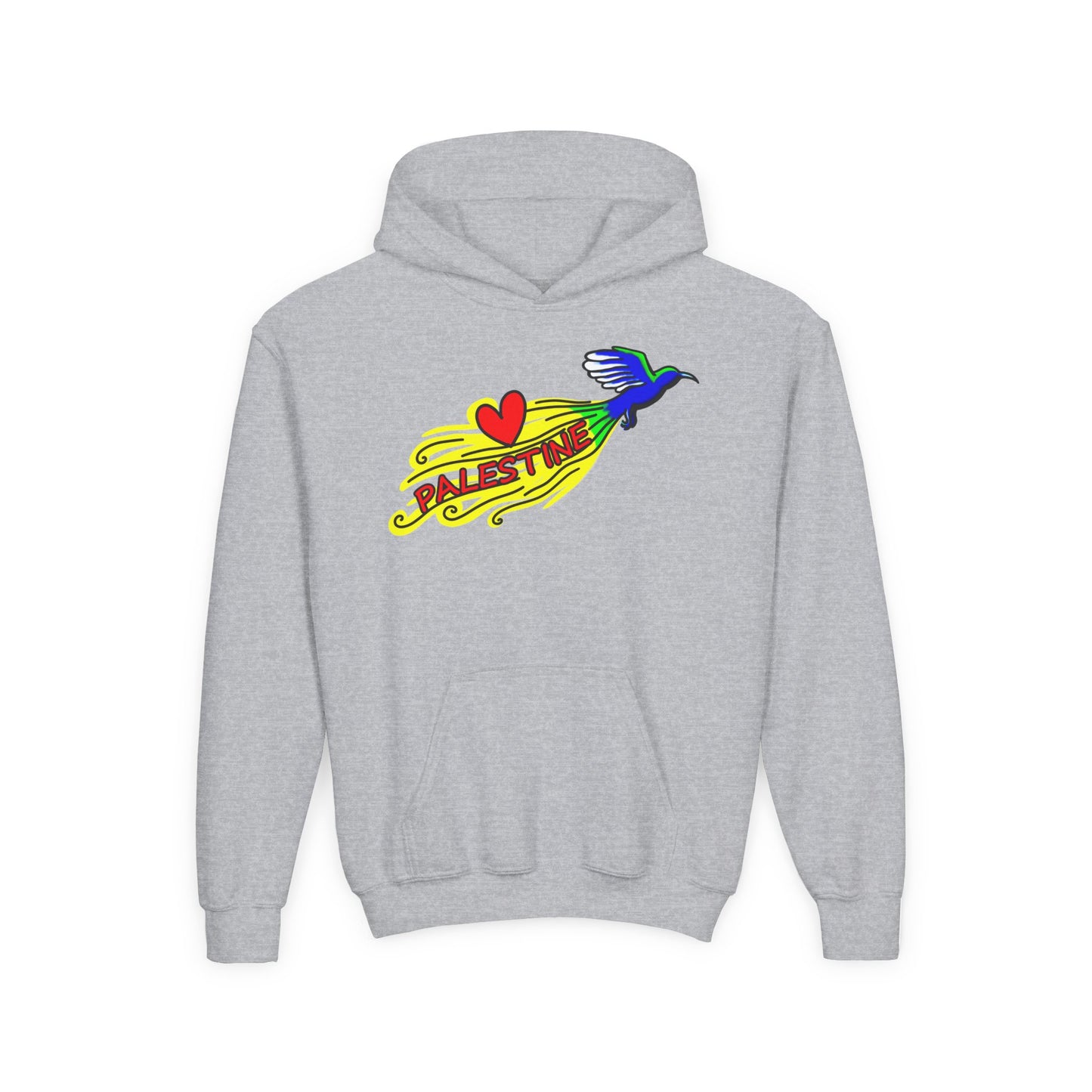 Youth Heavy Blend Hooded Sweatshirt - Love Palestine