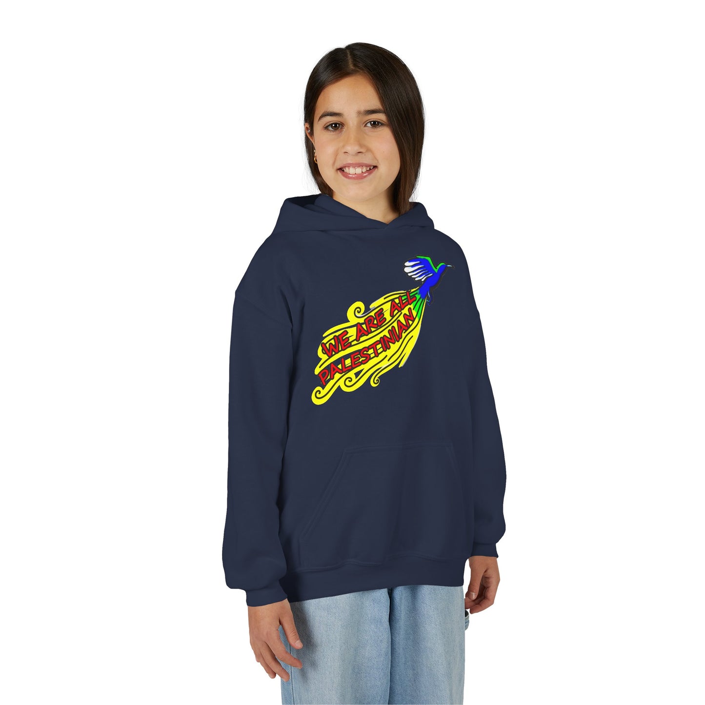 Youth Heavy Blend Hooded Sweatshirt - We are all Palestinian