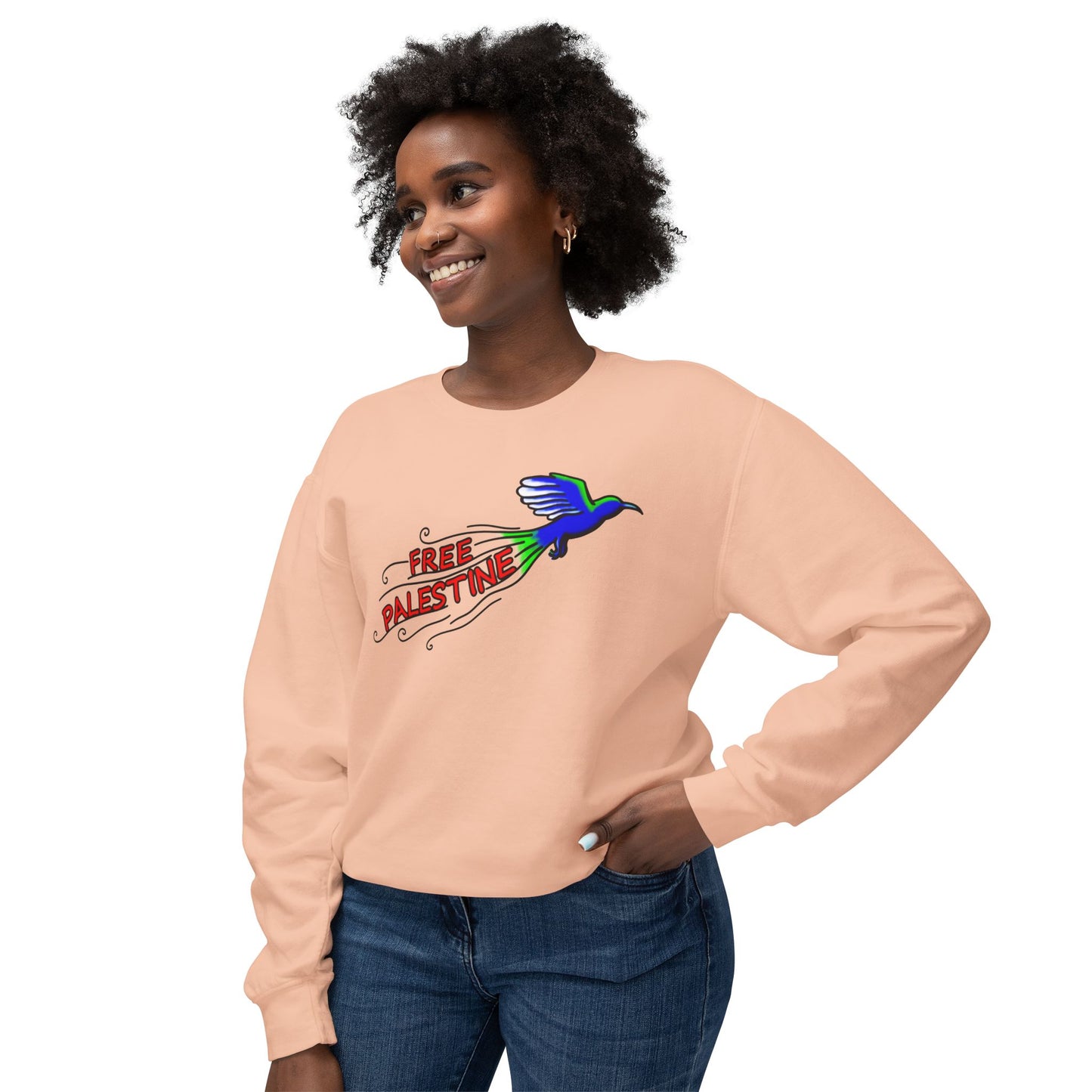 Unisex Lightweight Crewneck Sweatshirt - Free Palestine