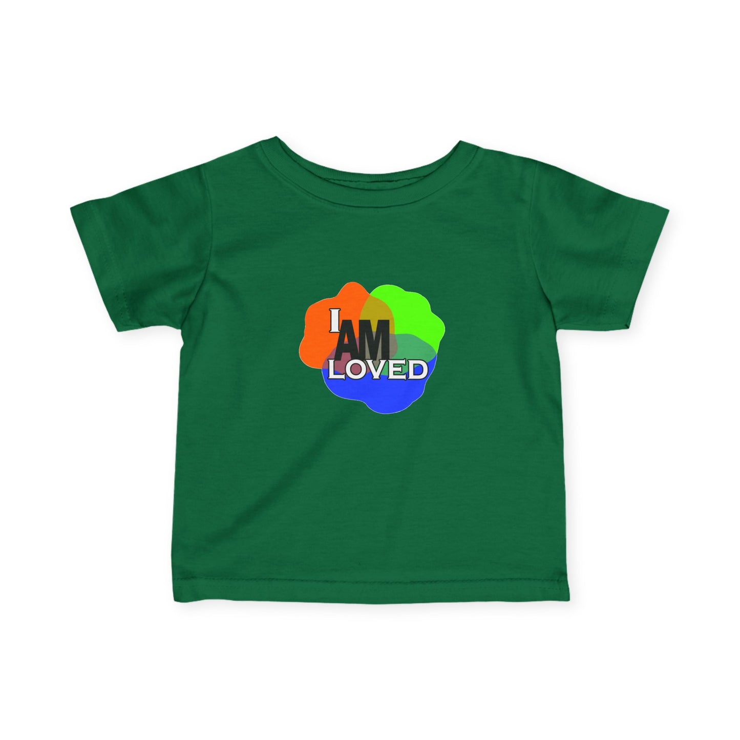 Infant Fine Jersey Tee - I Am Loved (Multicolor with green)