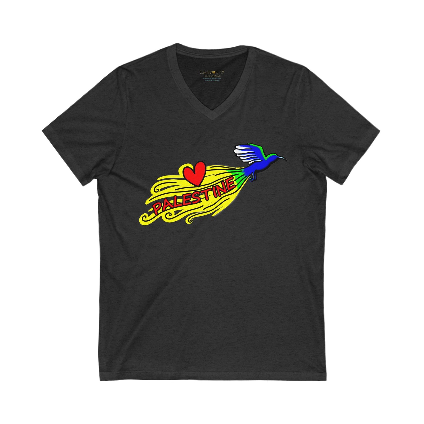 Unisex Jersey Short Sleeve V-Neck Tee - Love Palestine