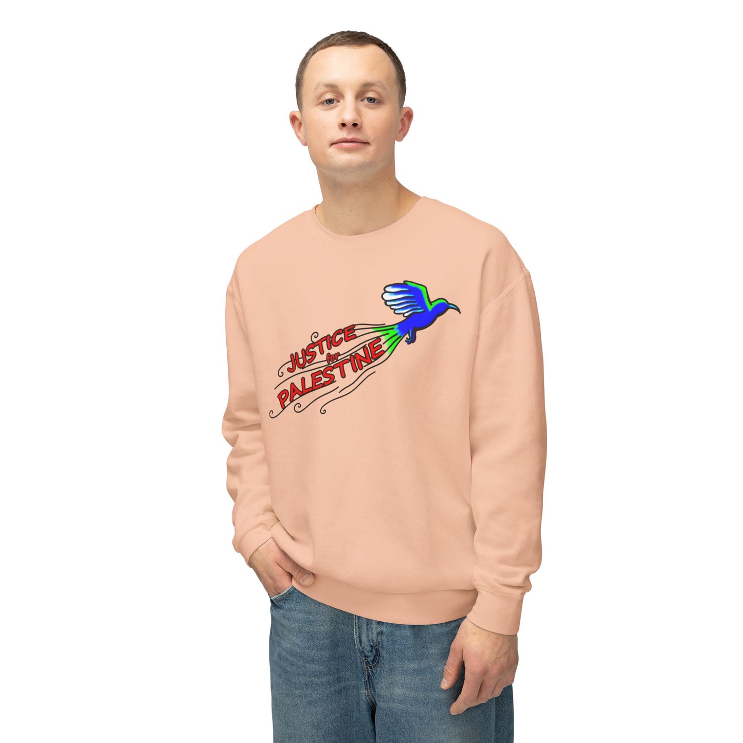 Unisex Lightweight Crewneck Sweatshirt - Justice for Palestine