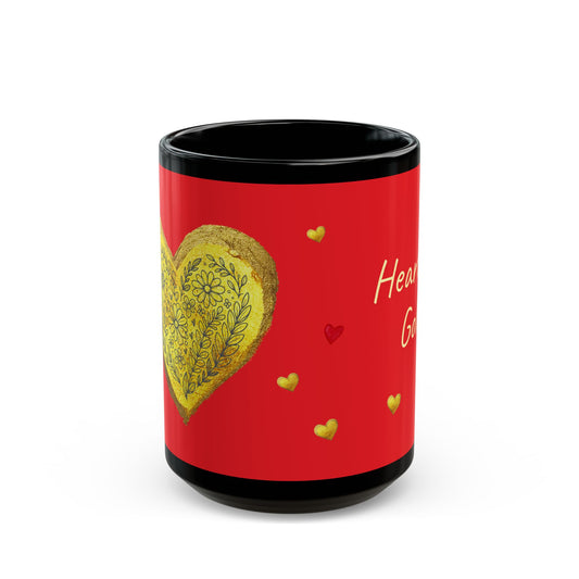 Red on Black Mug  - Heart of Gold (15oz)