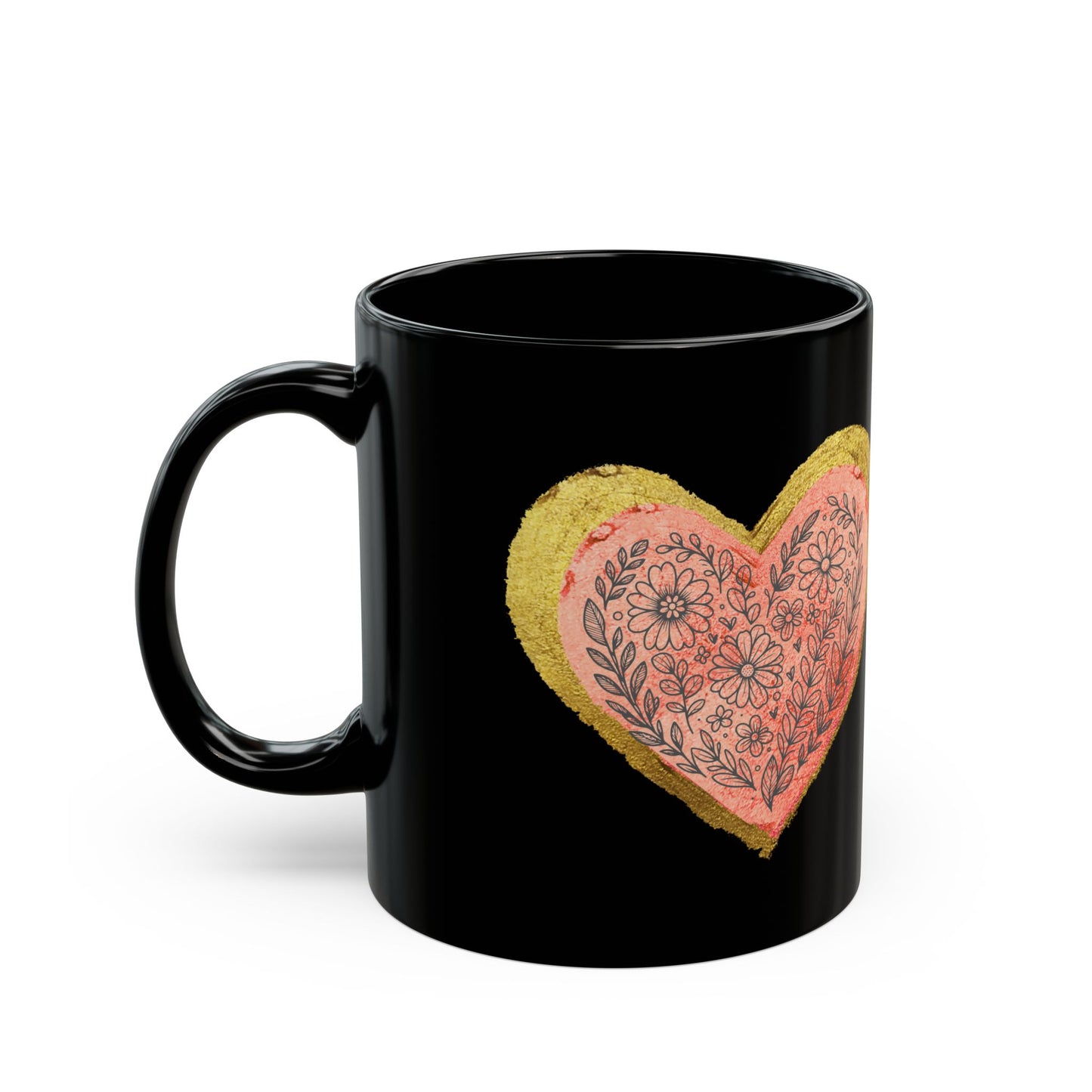 Black Mug  - Follow your heart (11oz)