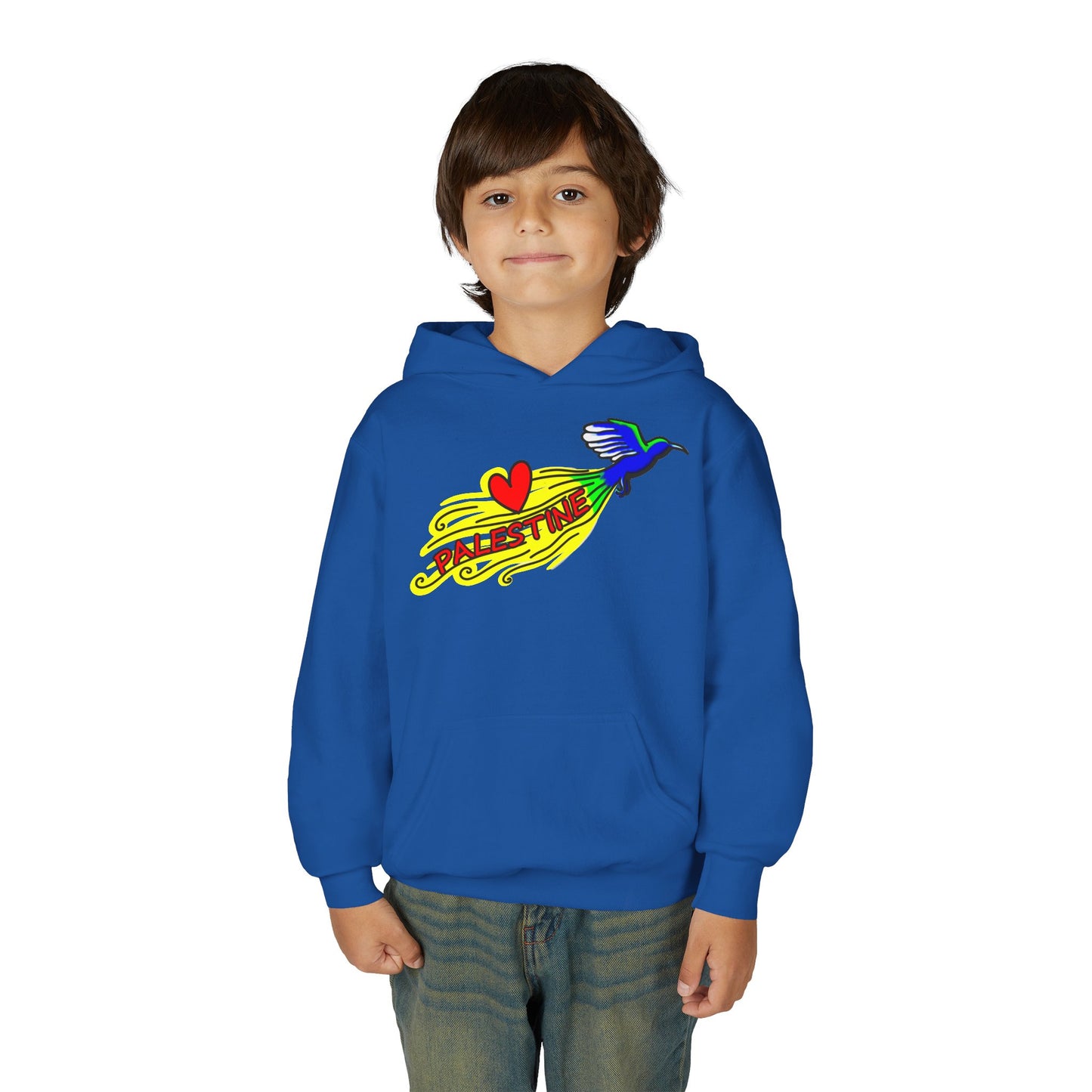 Youth Heavy Blend Hooded Sweatshirt - Love Palestine