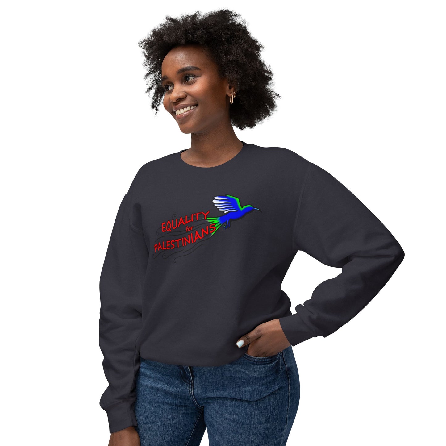 Unisex Lightweight Crewneck Sweatshirt - Equality for Palestinians