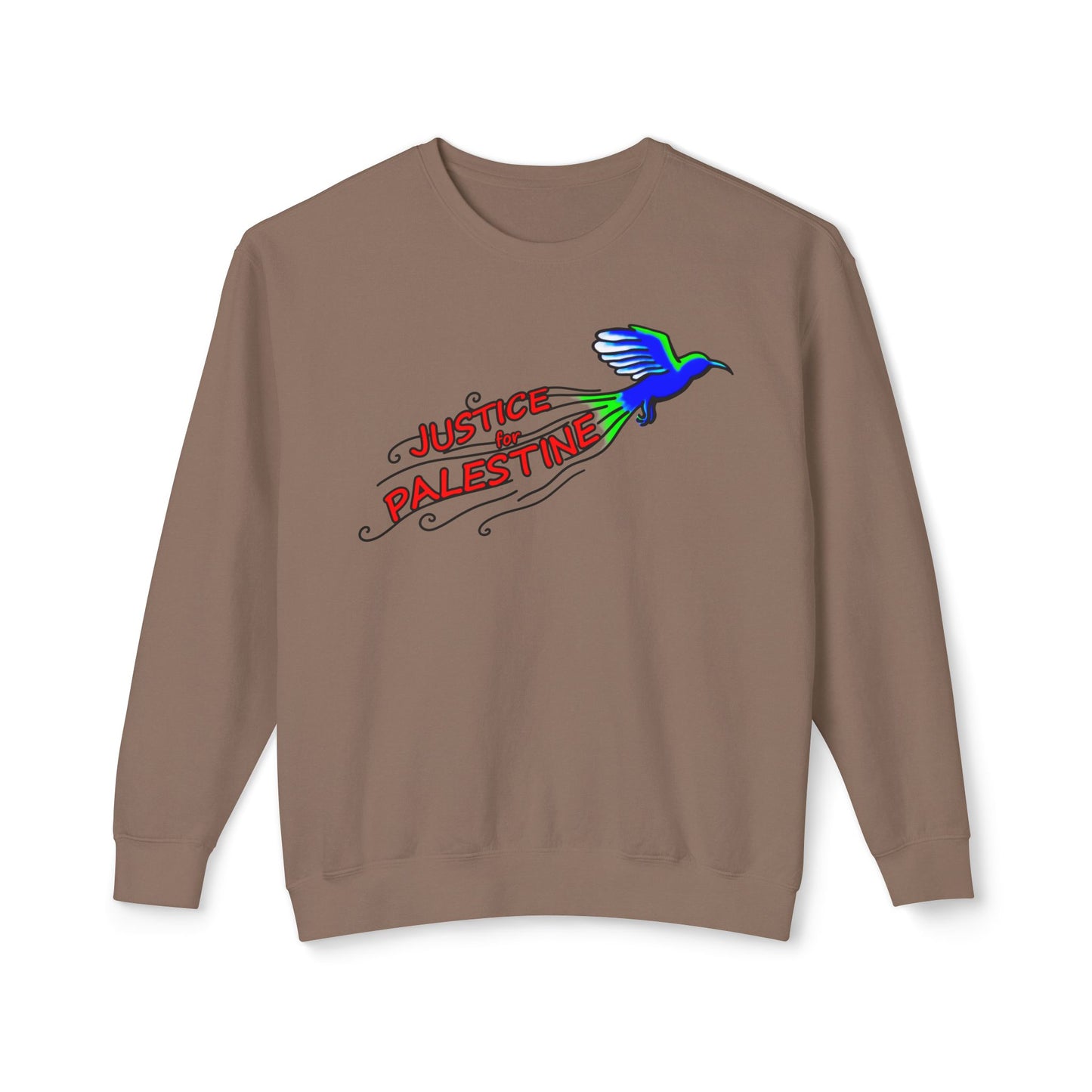 Unisex Lightweight Crewneck Sweatshirt - Justice for Palestine
