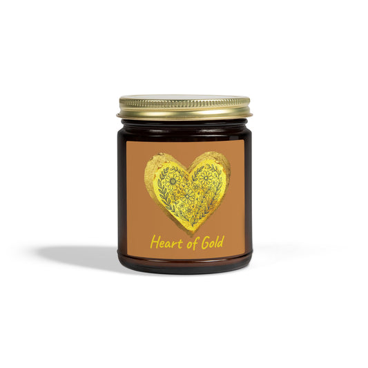 Scented Candle, Coconut Apricot Wax (9oz) - Brown