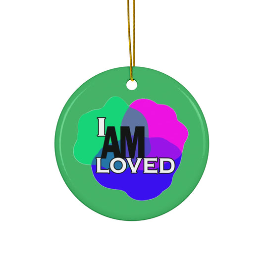 Ceramic Decor (Emerald Circle) - "I Am Loved"