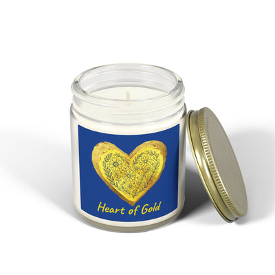 Scented Candle, Coconut Apricot Wax (9oz) - Dark Blue