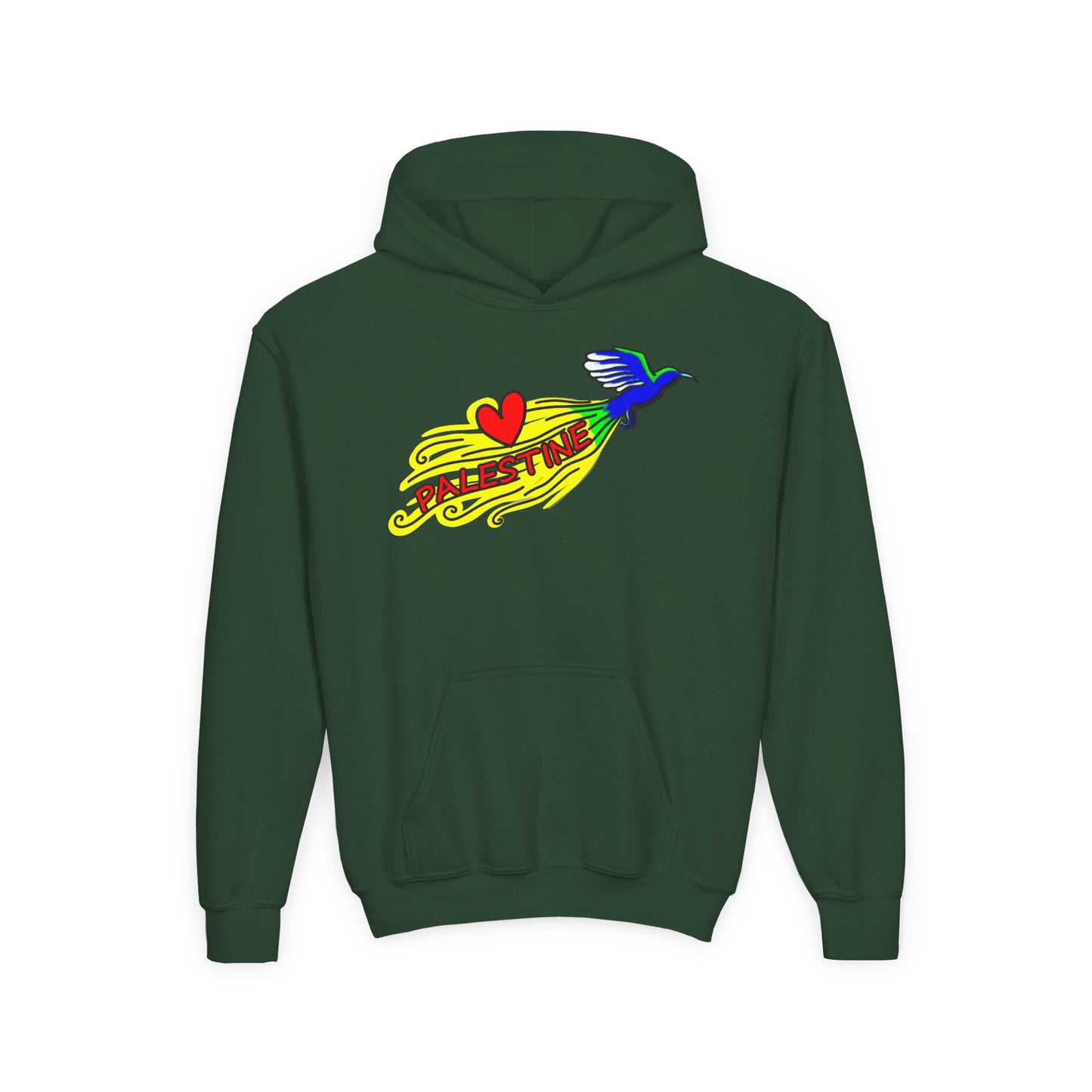 Youth Heavy Blend Hooded Sweatshirt - Love Palestine