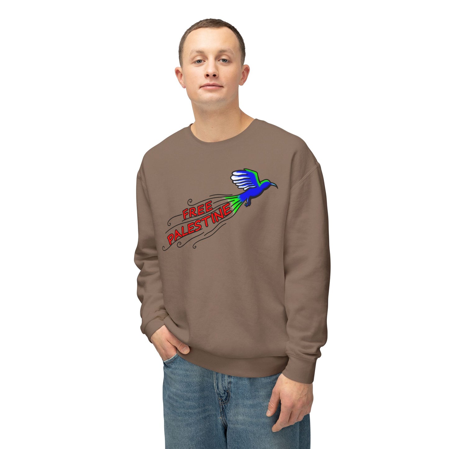 Unisex Lightweight Crewneck Sweatshirt - Free Palestine