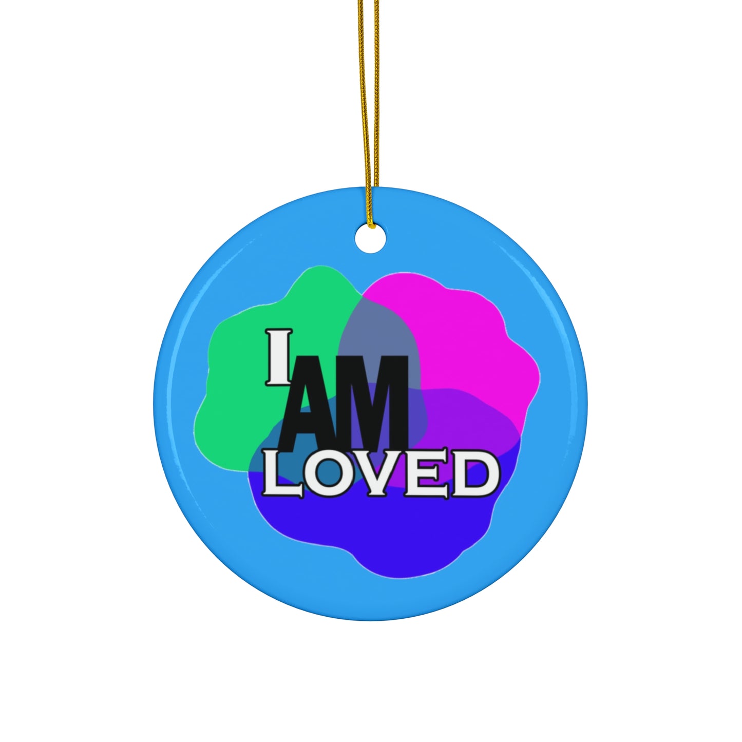 Ceramic Decor (Blue Circle) - I Am Loved