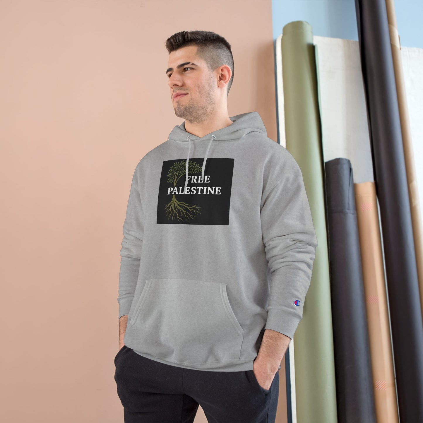 Champion Hoodie - Free Palestine (Olive Tree Roots Edition)