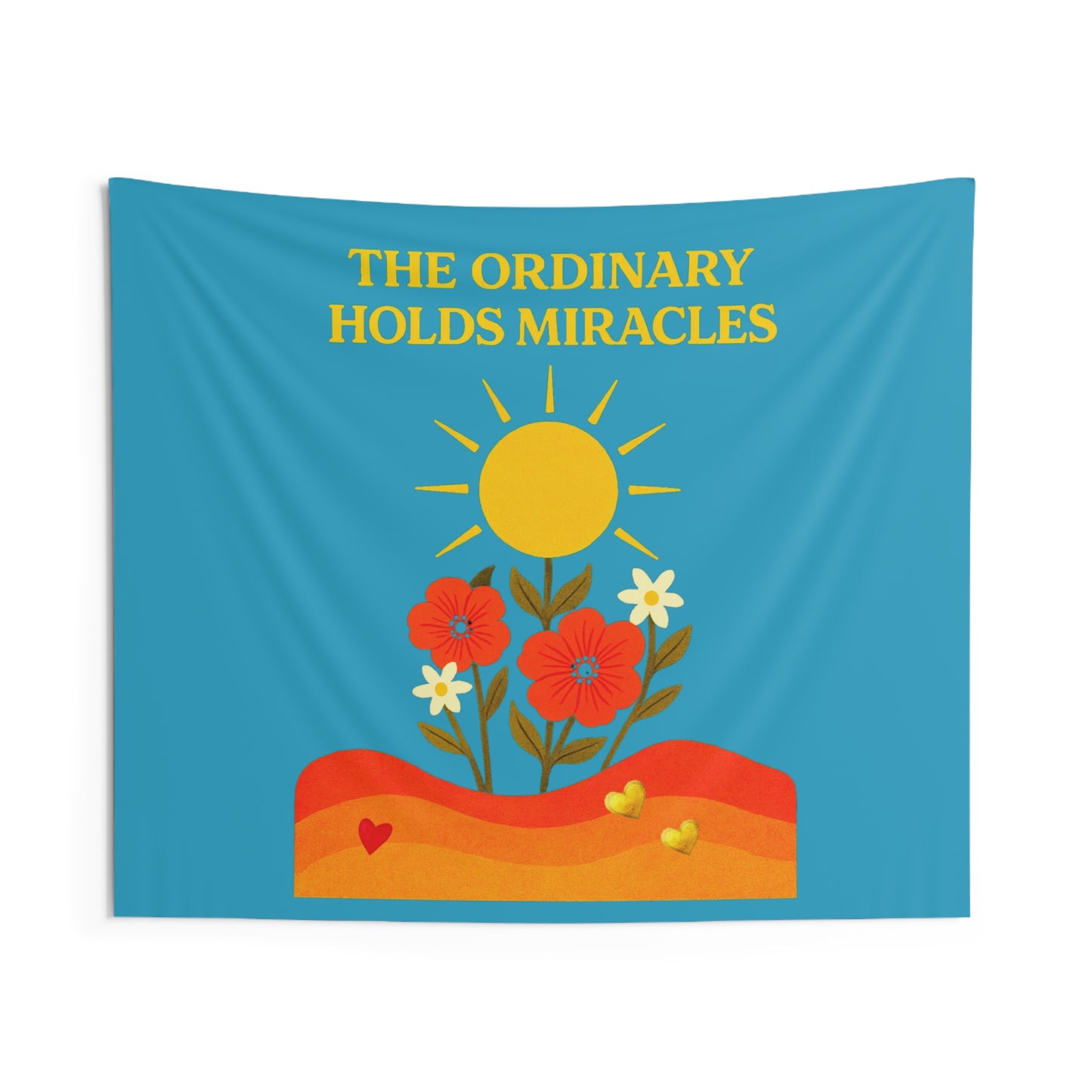 The Ordinary Holds Miracles - Indoor Wall Tapestries (Turquoise)