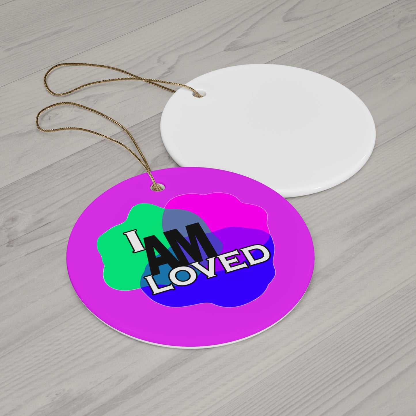 Ceramic Decor (Purple Circle) - "I Am Loved"