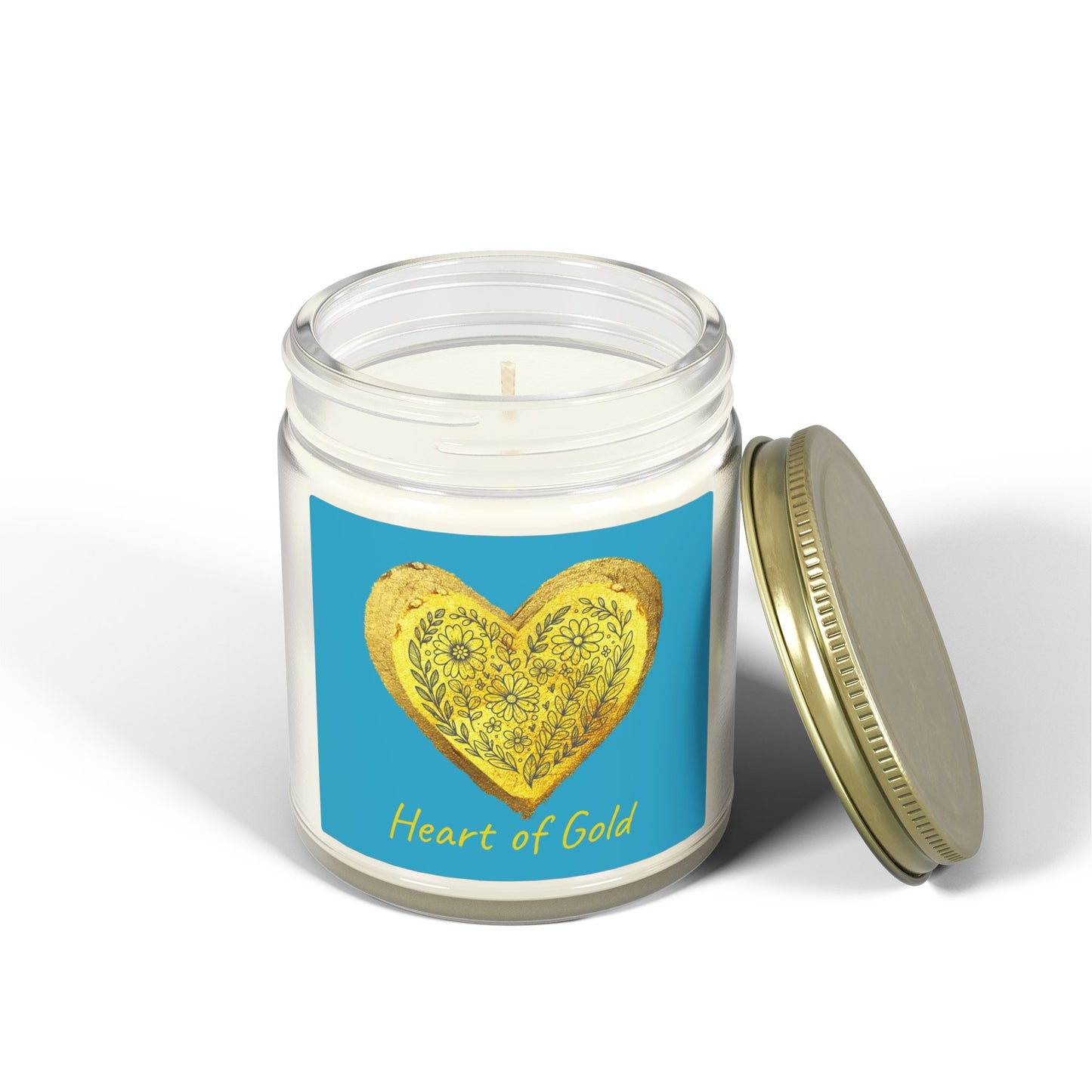 Scented Candle, Coconut Apricot Wax (9oz) - Turquoise