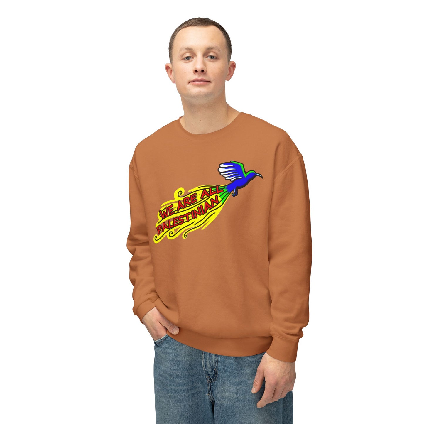 Unisex Lightweight Crewneck Sweatshirt - We are all Palestinian