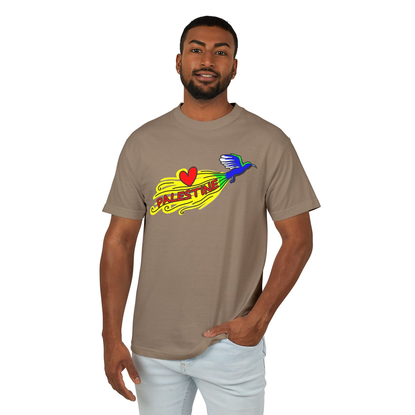 Unisex Heavyweight Cotton Tee - Love Palestine