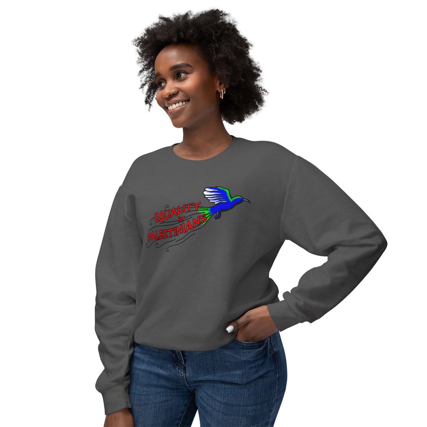Unisex Lightweight Crewneck Sweatshirt - Equality for Palestinians
