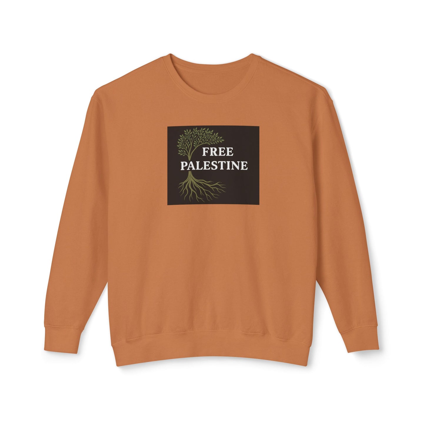 Unisex Lightweight Crewneck Sweatshirt - Free Palestine (Olive Tree Roots Edition)