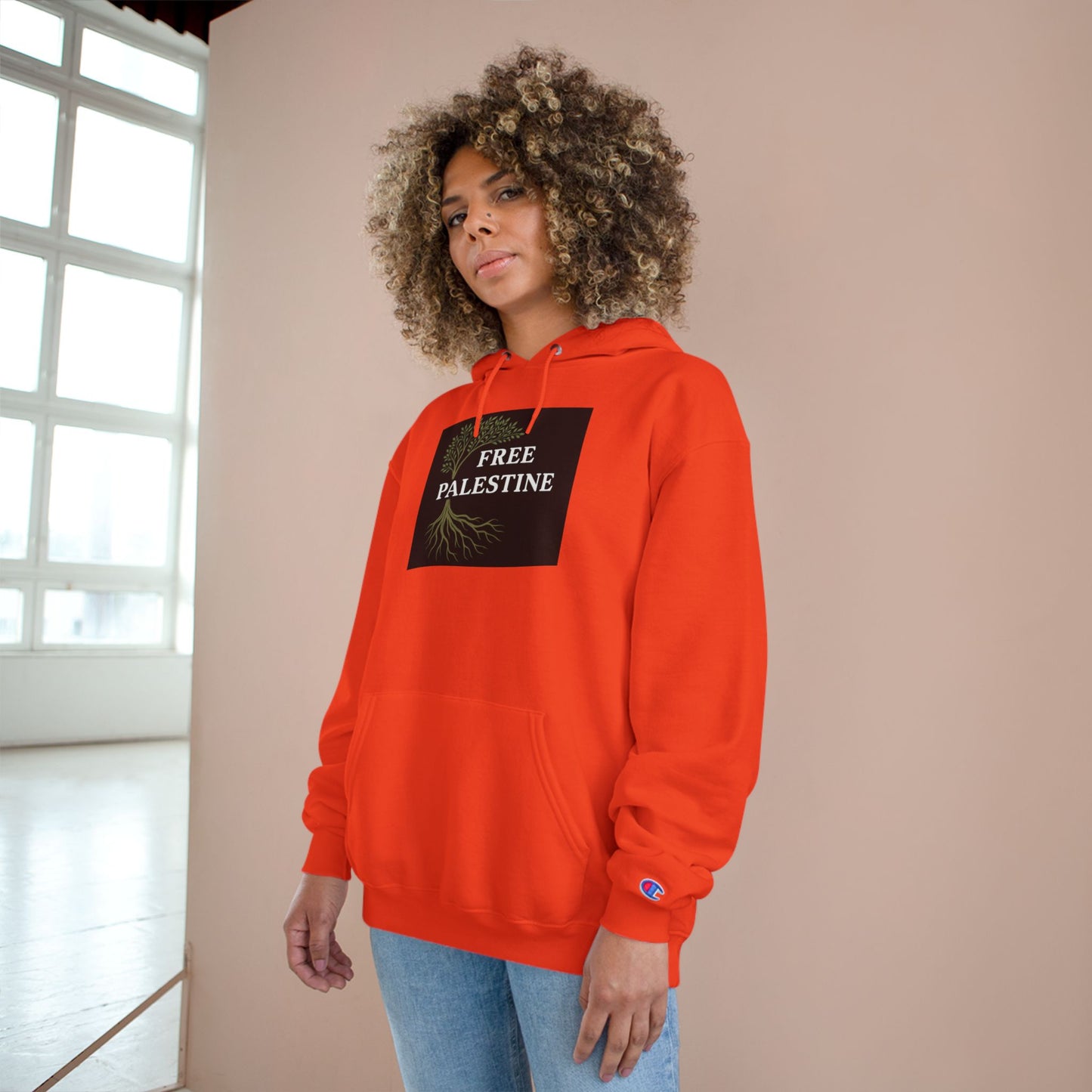 Champion Hoodie - Free Palestine (Olive Tree Roots Edition)