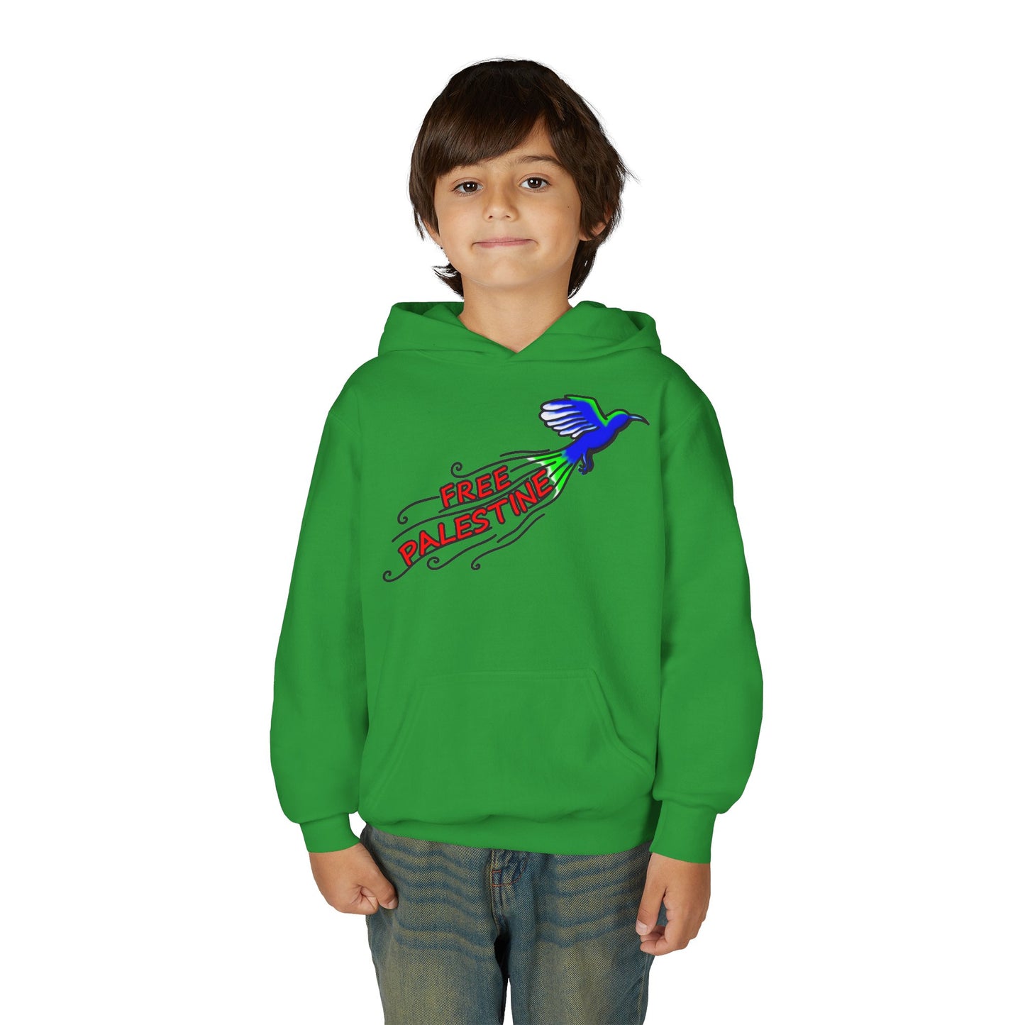 Youth Heavy Blend Hooded Sweatshirt - Free Palestine
