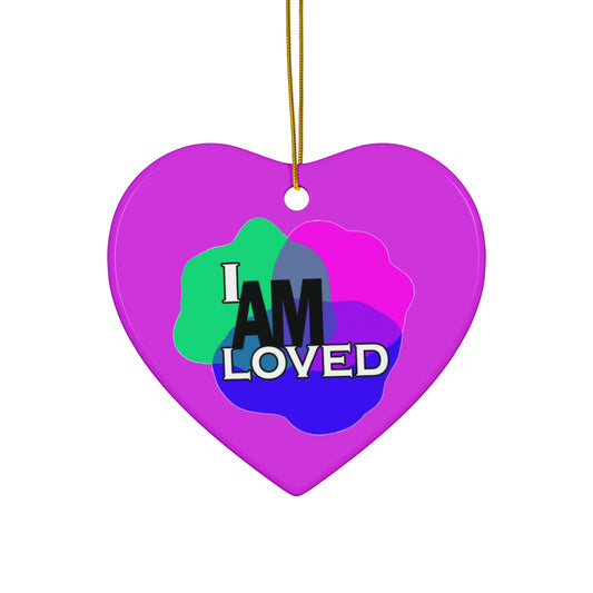 Ceramic Decor (Purple Heart) - "I Am Loved"