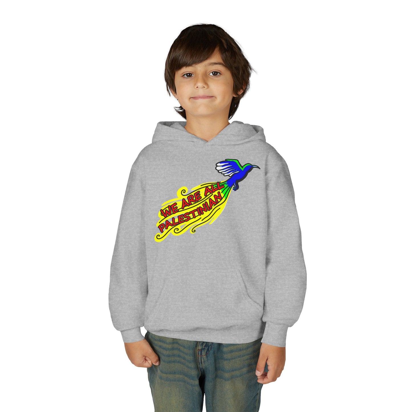 Youth Heavy Blend Hooded Sweatshirt - We are all Palestinian