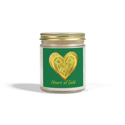 Scented Candle, Coconut Apricot Wax (9oz) - Forest Green